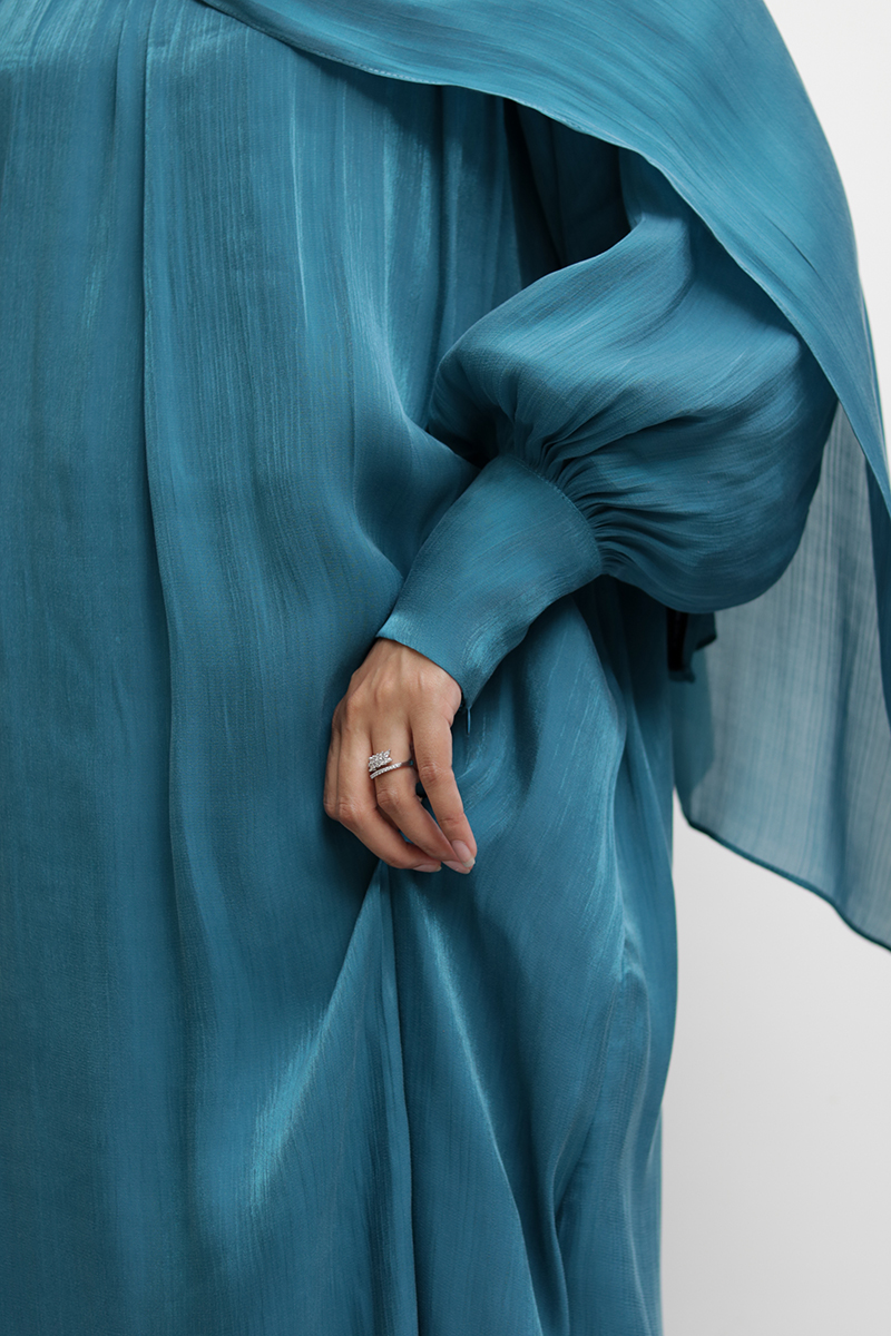 Teal Muse Abaya 4 Teal Muse Abaya - Image 4