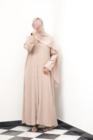 Soft Sand Button-line Abaya