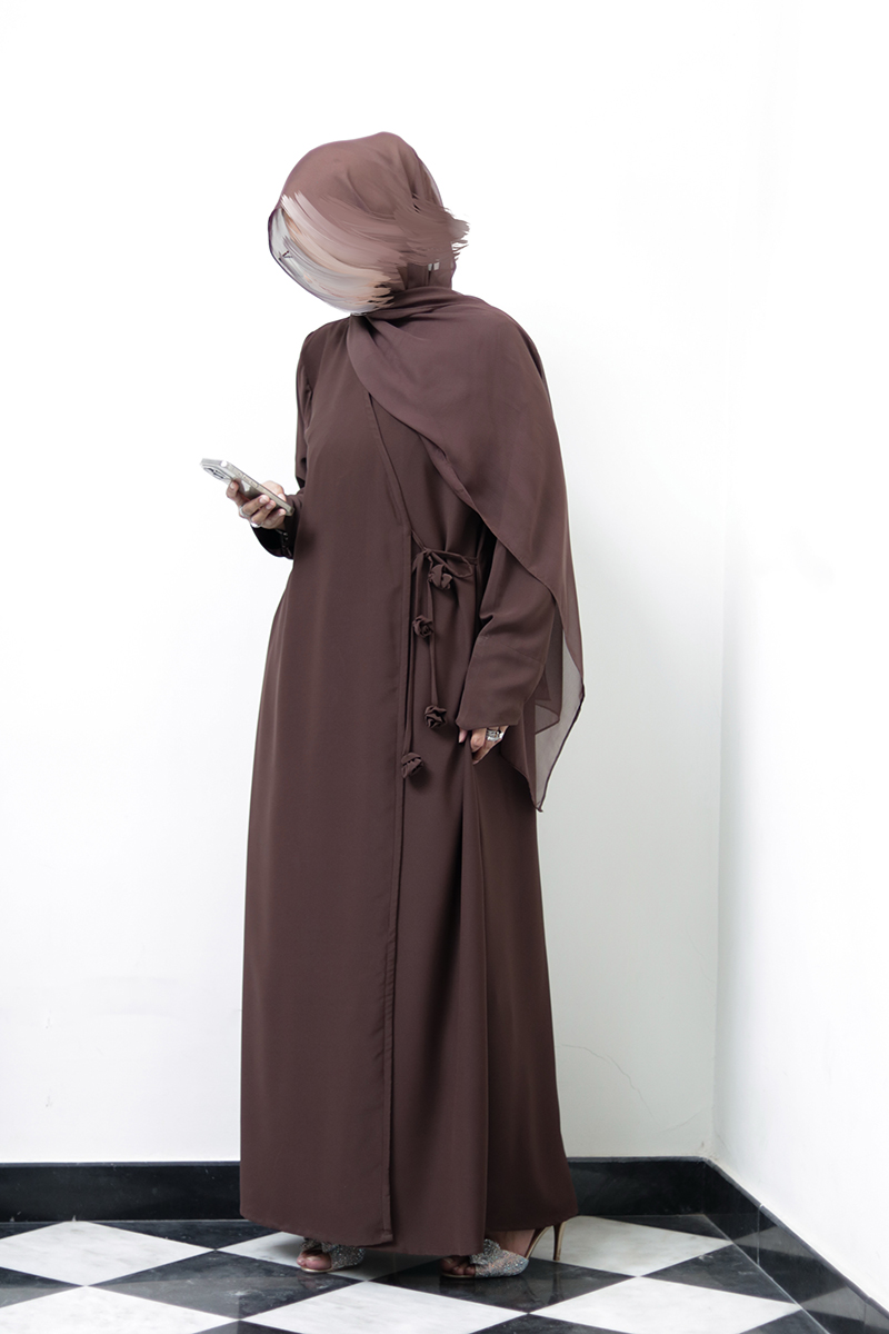 Brownie Rose Wrap Abaya 8 Brownie Rose Wrap Abaya - Image 8