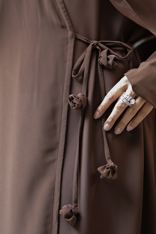 Brownie Rose Wrap Abaya 3 Brownie Rose Wrap Abaya - Image 3