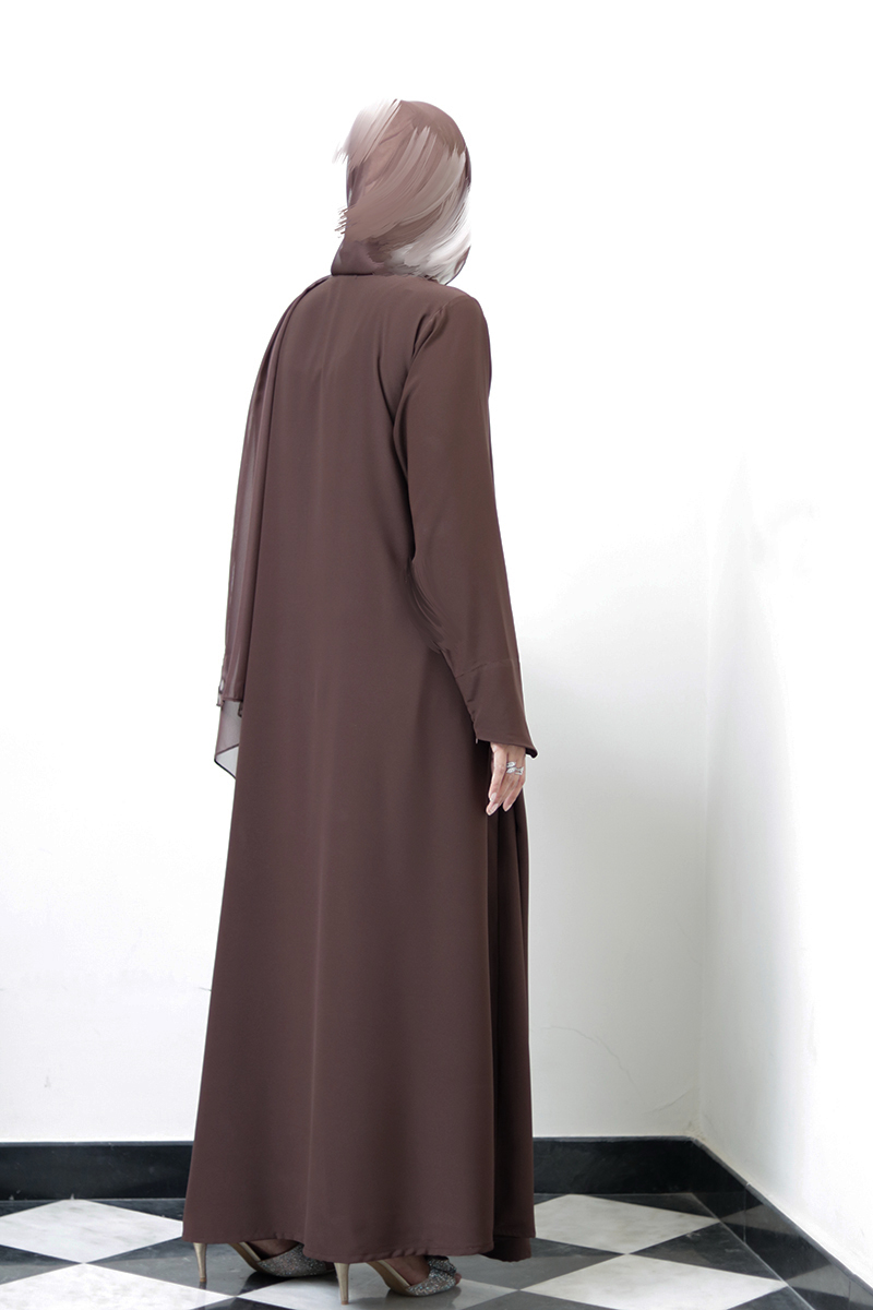 Brownie Rose Wrap Abaya 4 Brownie Rose Wrap Abaya - Image 4
