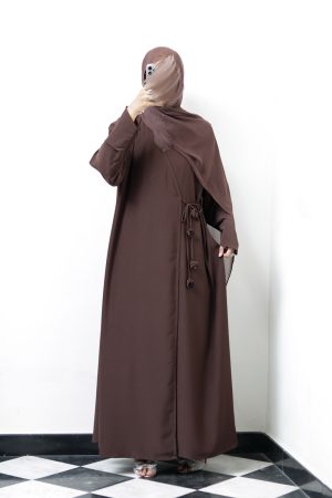 Brownie Rose Wrap Abaya