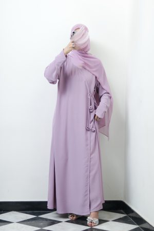 Ube Latte Rose Wrap Abaya