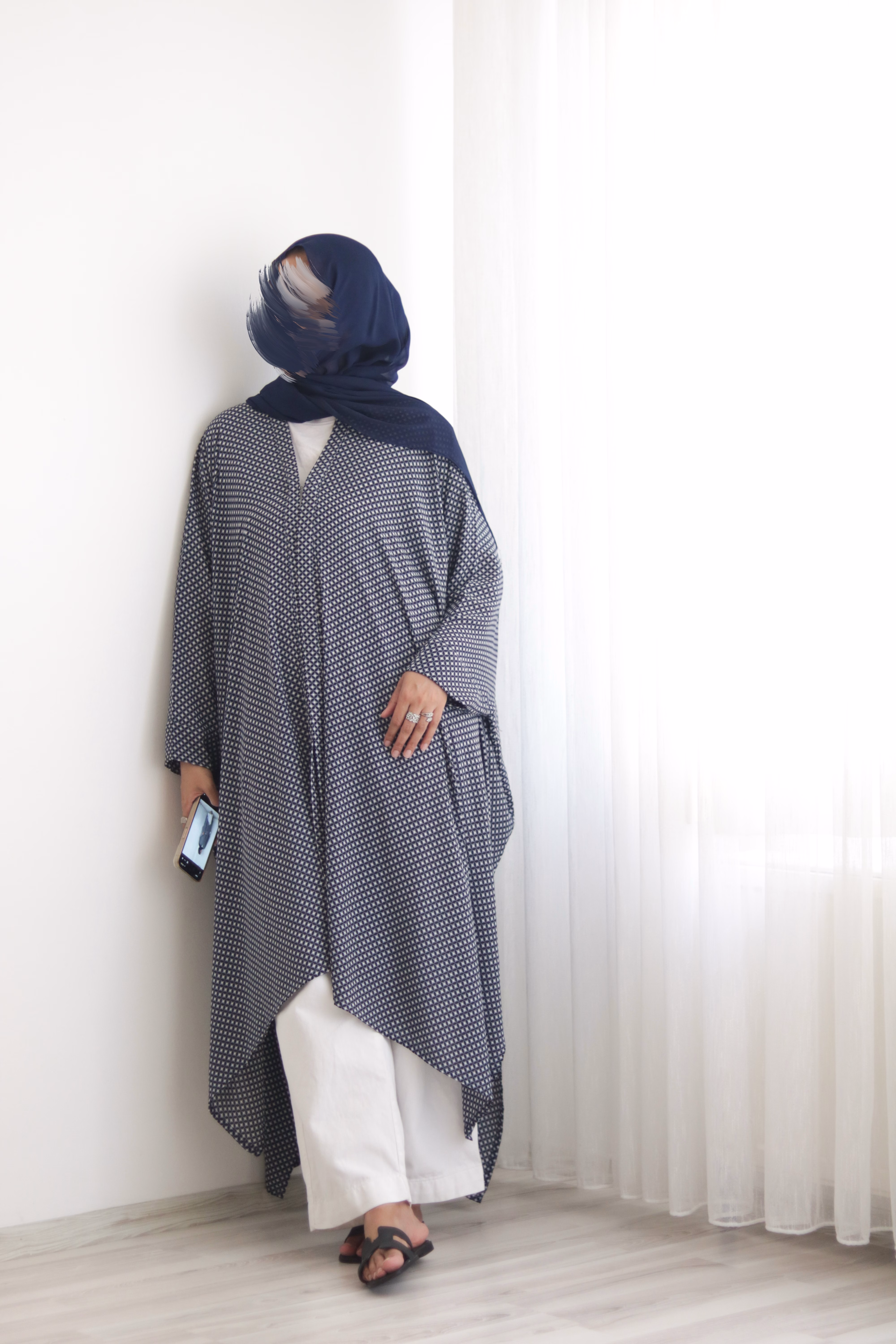 Navy Printed Shrug - Image 8
