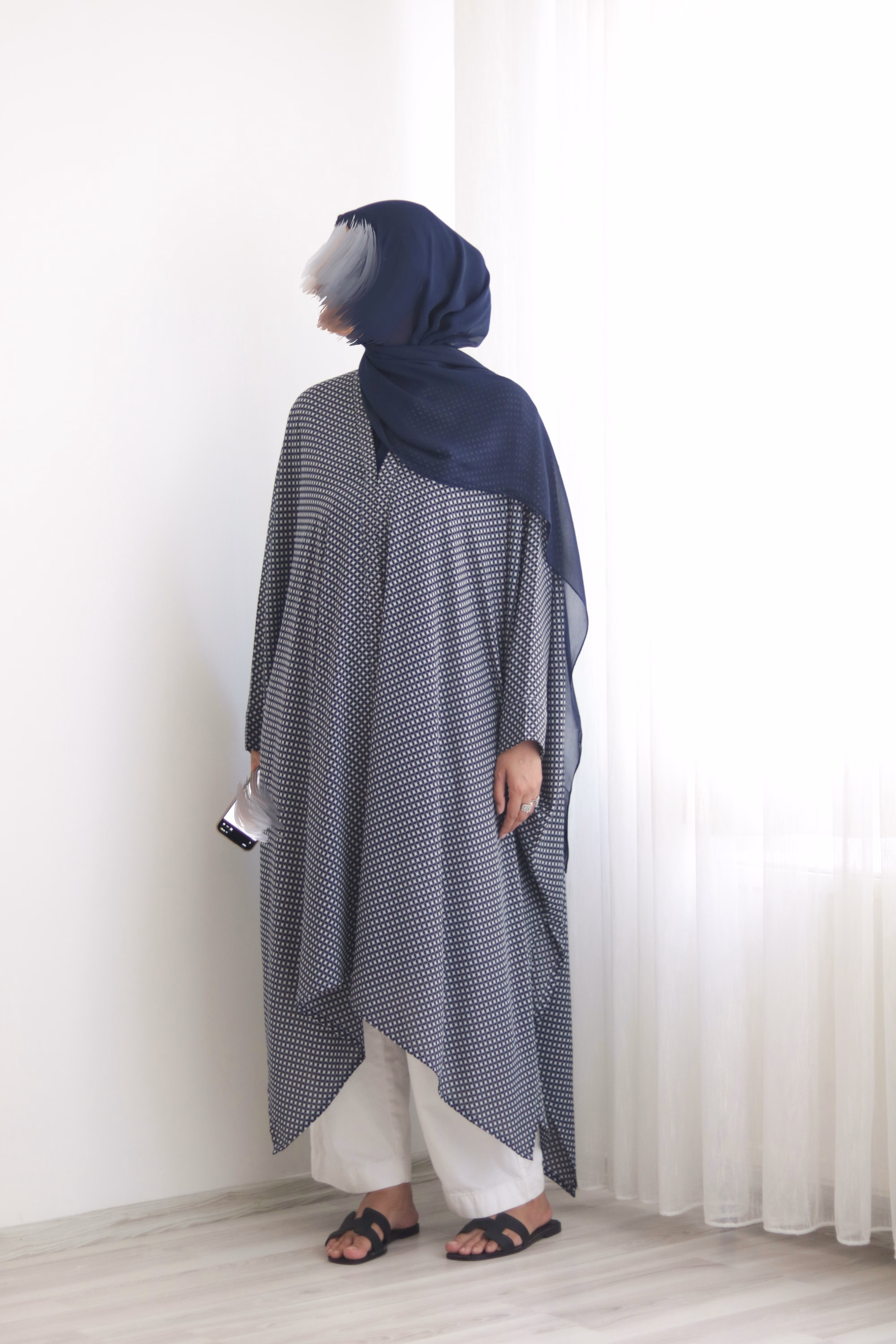 Navy Printed Shrug - Image 6