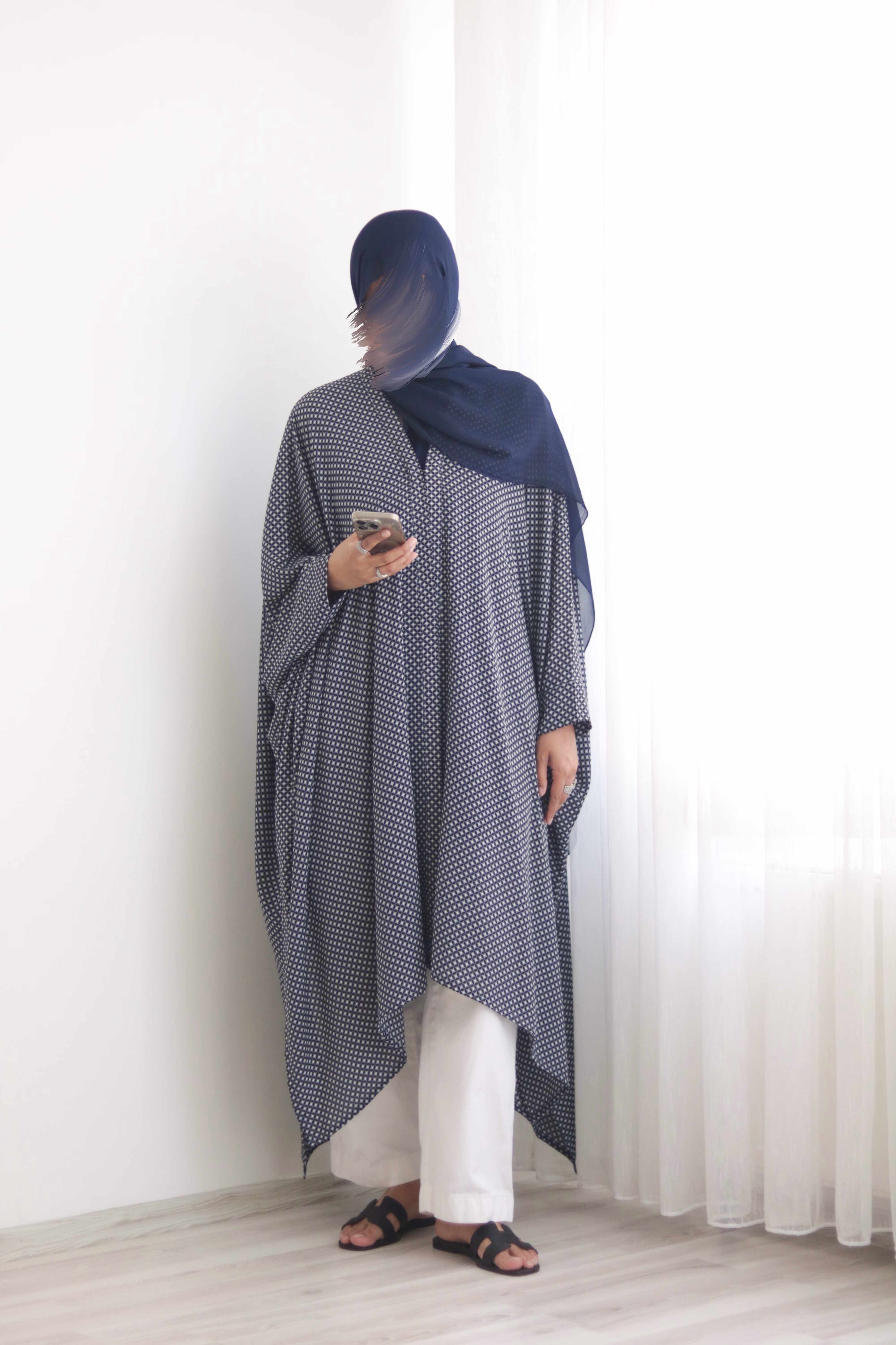 Navy Printed Shrug - Image 5