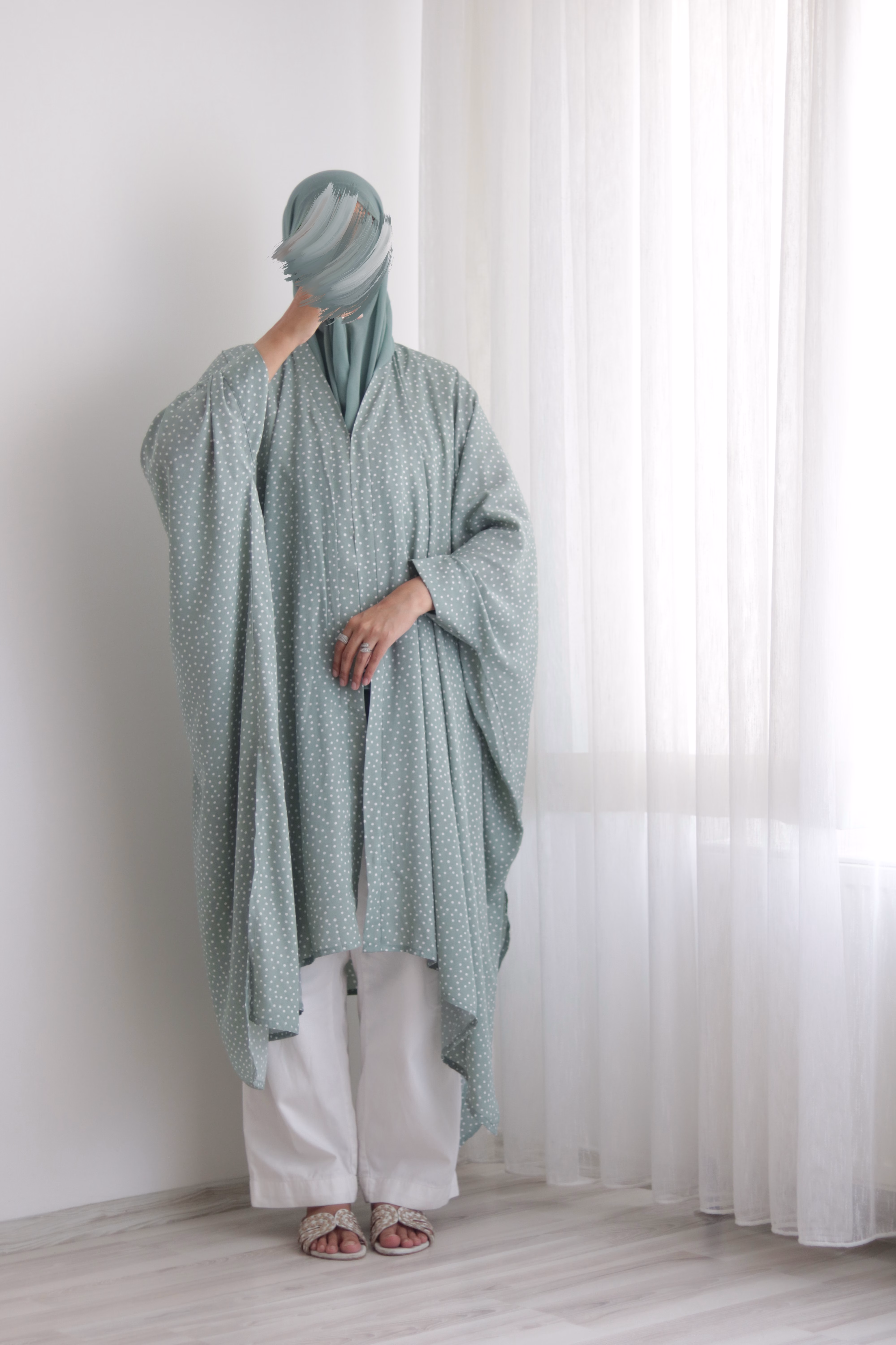 Sage Printed Shrug